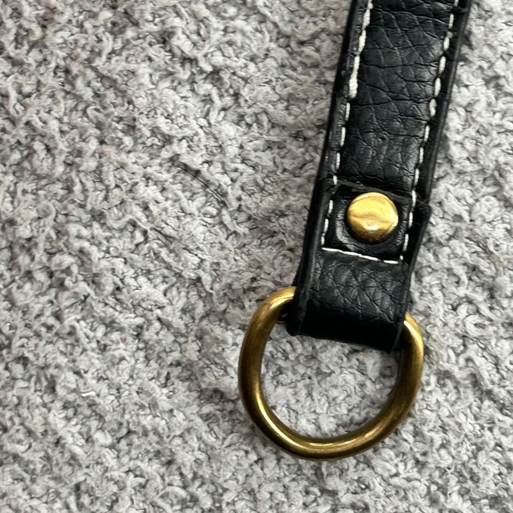 Coach Leather Strap Vintage Contrast Stitch Black OS Heritage Classic Retro Boho